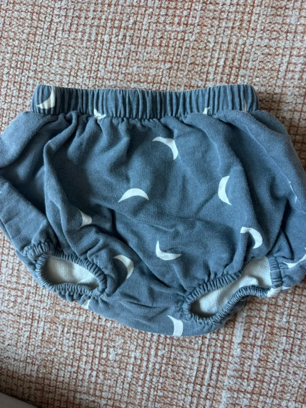 Rylee + Cru Slate Blue Bloomer with White Moon Print